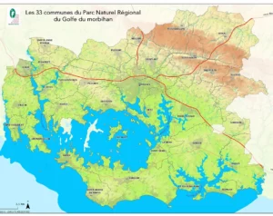 Carte Parc Naturel Régional Golfe du Morbihan